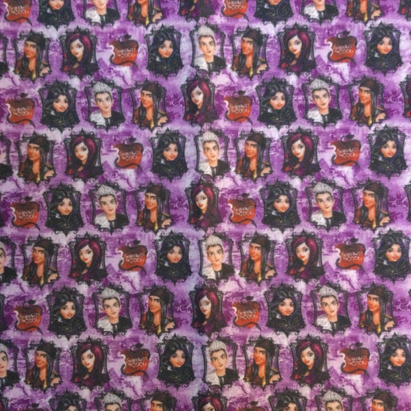 Descendants character fabric small print