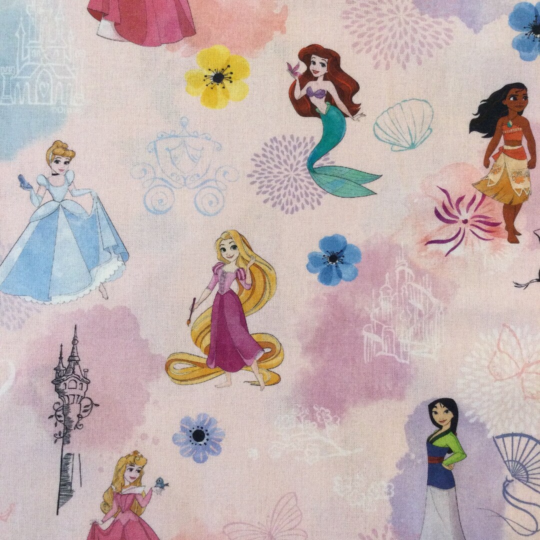 Princess Material Disney Princess Character Fabric - Etsy UK