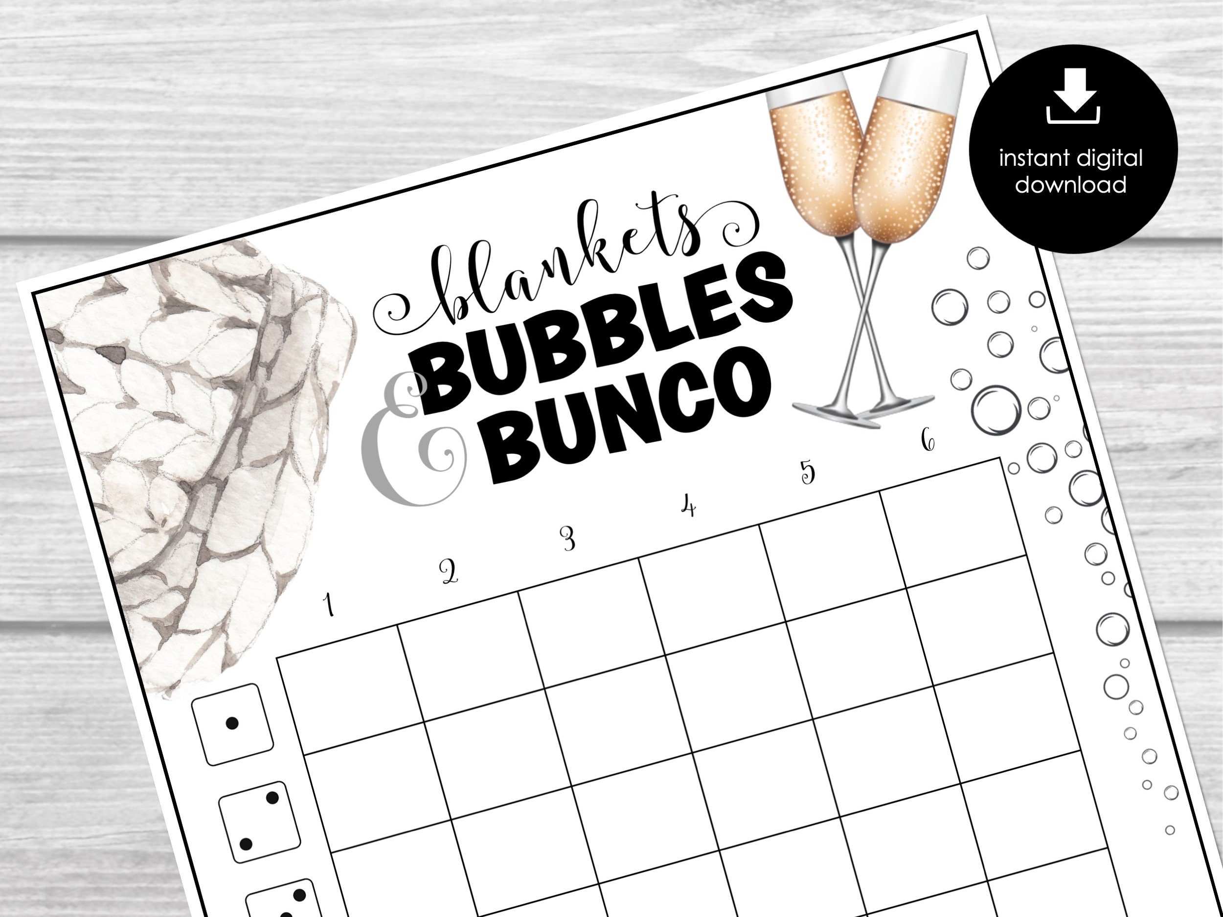 New Year's Eve Bunco Score Sheets, Bunco Score Sheets for New Year ...