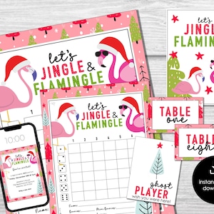 Kerst Bunco Scorebladen, Flamingle December Bunco Kaarten, Kerst Bunco Uitnodiging, Bunco Party Kit, Winter Bunco, Vakantie BUNKO