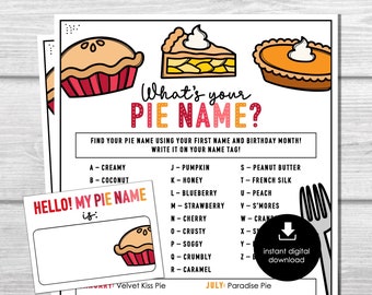 Pie Name Game: Thanksgiving Party Icebreaker (Digital Download)