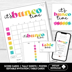 Einfache Bunco Score Karten, Moderne Bunco Einladung, KEIN Thema Bunco Nacht, Bunco Spiel Party Printable, Jede Gelegenheit Bunco Spielkarten, BUNKO
