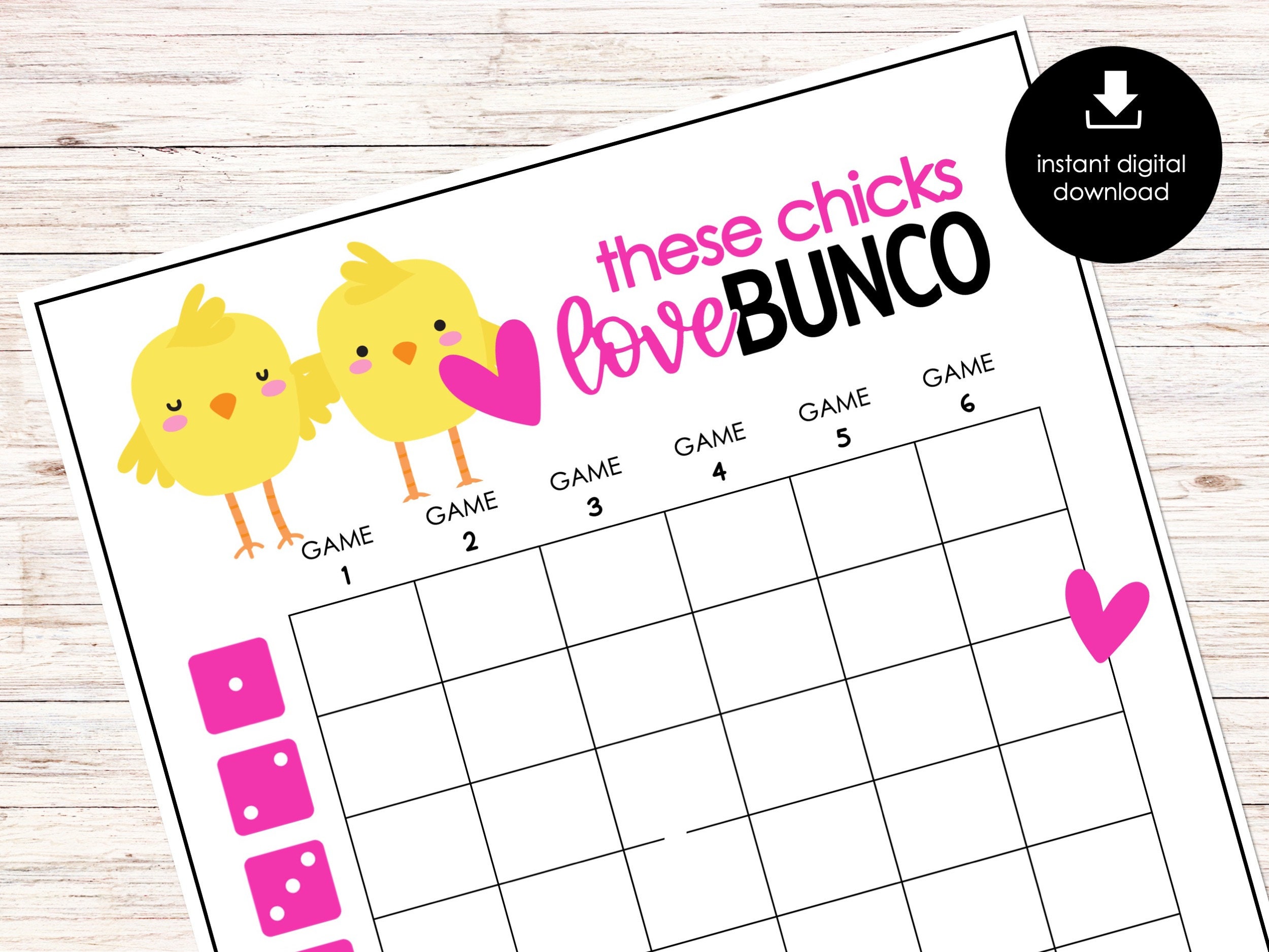 Spring Bunco Game Score Sheets April Bunco Printable Score - Etsy