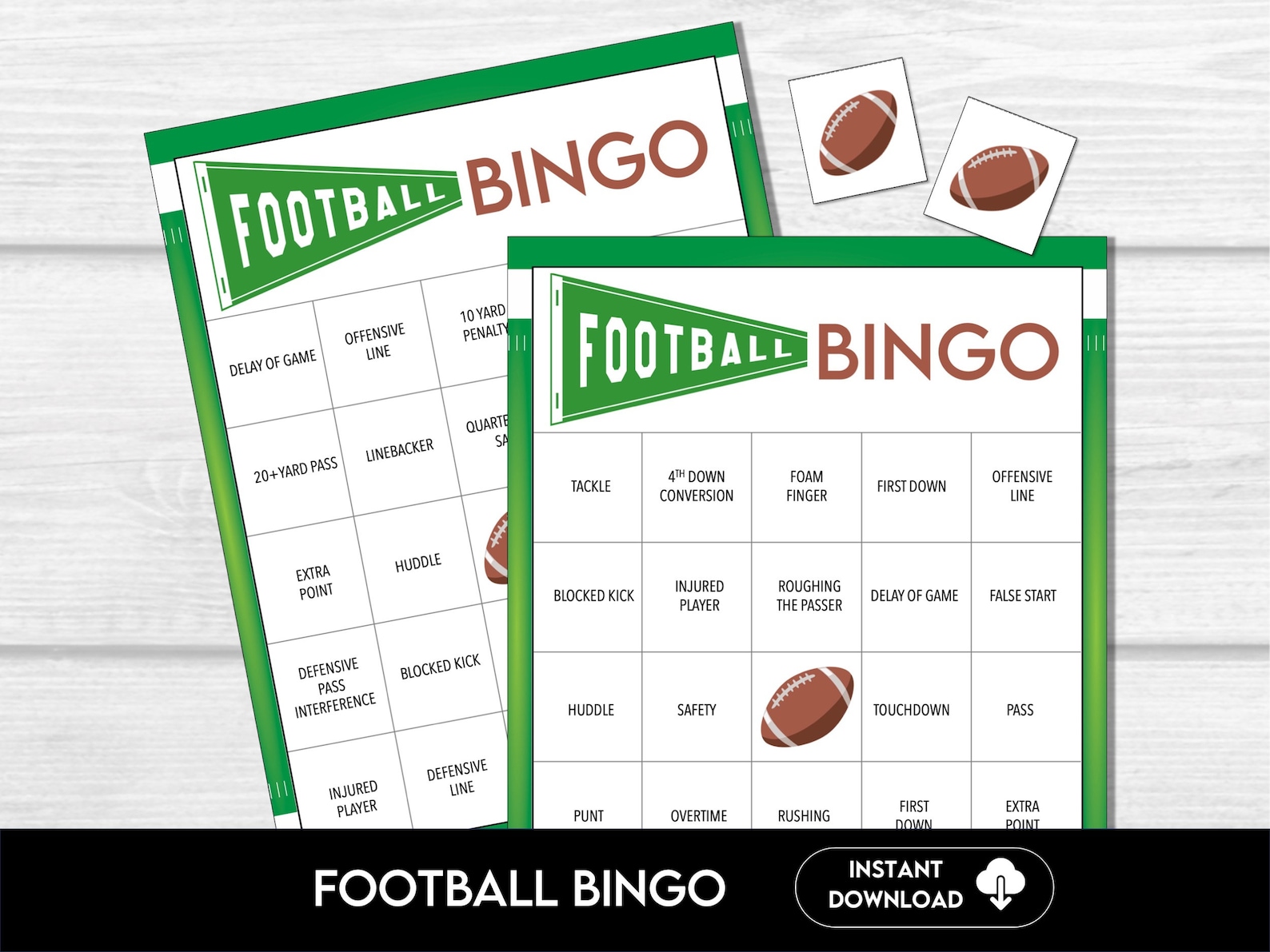 Football Bingo Game: 50 Printable Cards (PDF Download) - Etsy