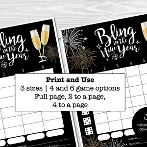 New Year's Eve Bunco Score Sheets, Bunco Score Sheets for New Year ...