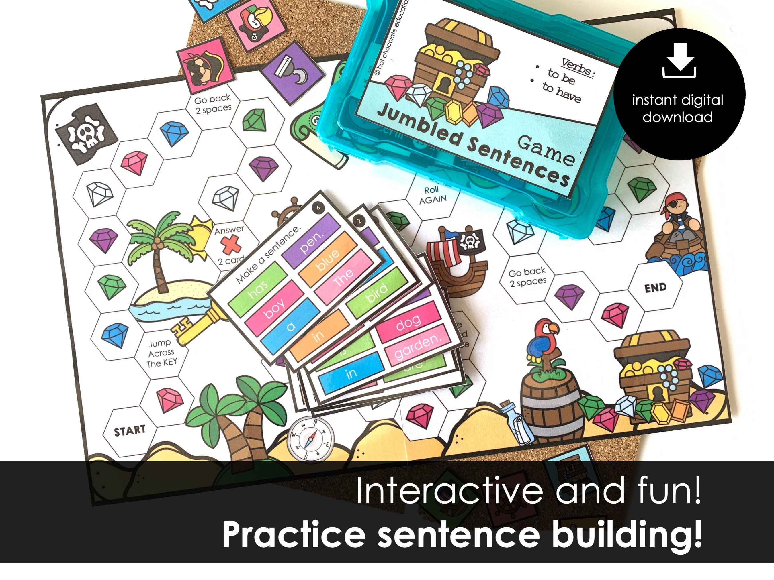 Sentence Building Printable Board Game, Verb Tenses BE &amp; HAVE ...