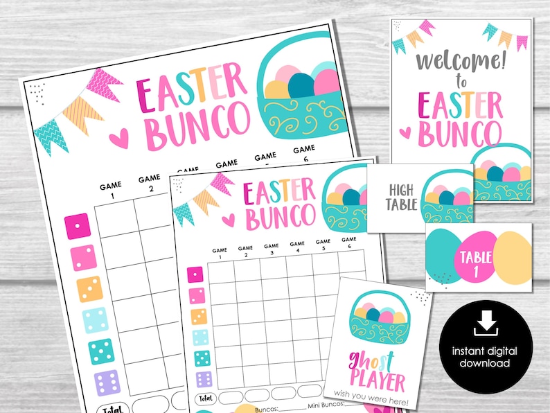 Easter Bunco Score Sheets April Bunco Bunco Night Printable - Etsy