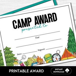 Summer Camp Award Certificates for Kids (Printable)