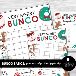 Kerst Bunco Scorebladen, Zeer Vrolijk Bunco Spel, Kerst Bunco Scorekaarten | 4 spellen | 6 spellen Tally Sheets voor december Bunco Party
