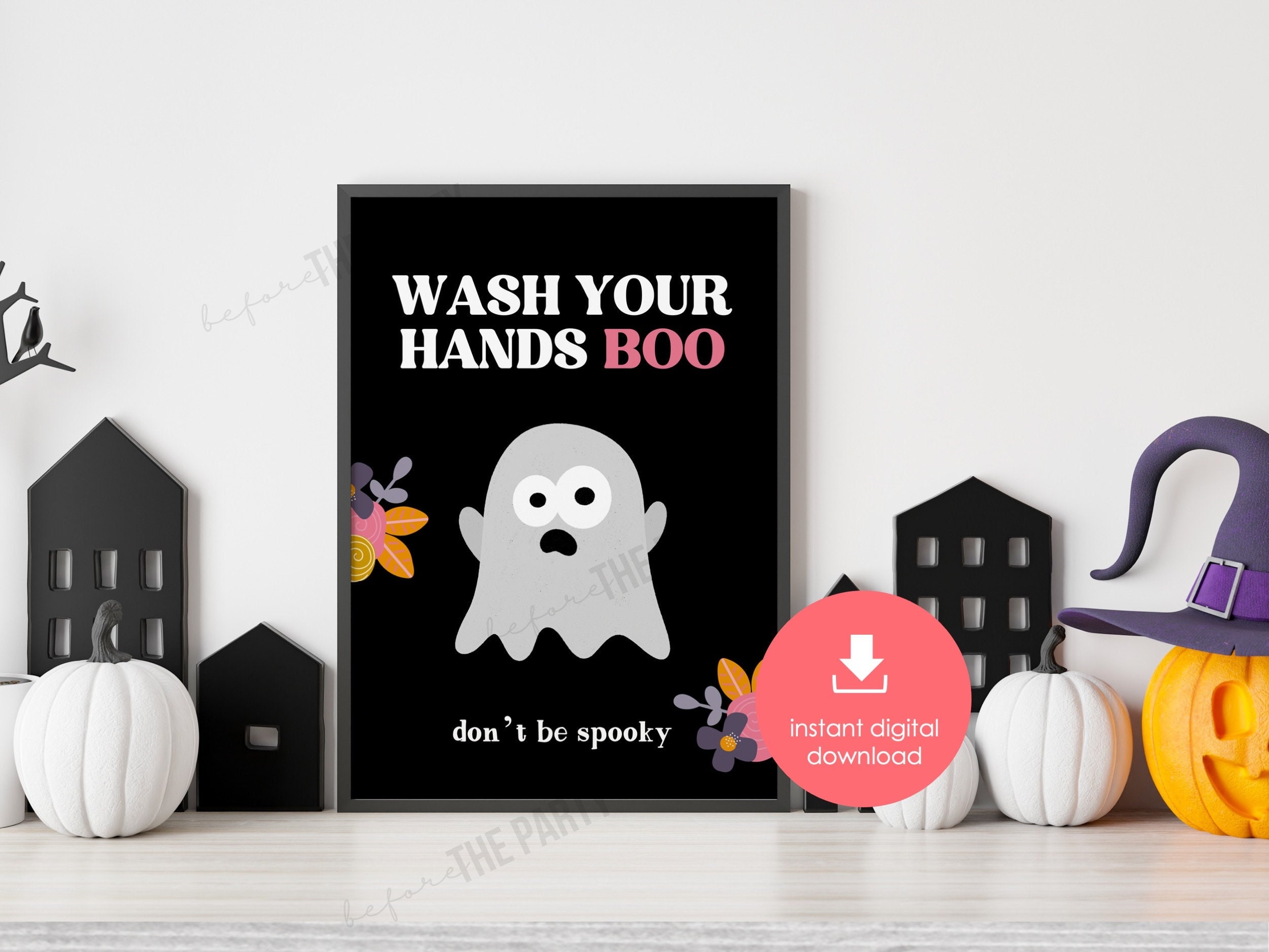 Halloween Bathroom Sign Wash Your Hands Halloween Printable Etsy