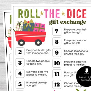 Christmas Gift Exchange Dice Game, Fun Holiday Party Game, Dice Game for Kids & Adults, School Party Game, Christmas Group Party Game