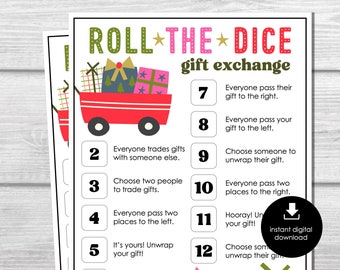 Juego de dados para intercambiar regalos de Navidad, divertido juego para fiestas navideñas, juego de dados para niños y adultos, juego para fiestas escolares, juego para fiestas grupales de Navidad