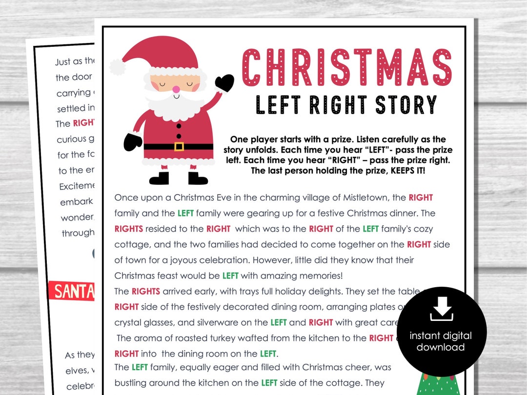 Left Right Christmas Game, XMAS Party Games, Pass the Gift, Right Left