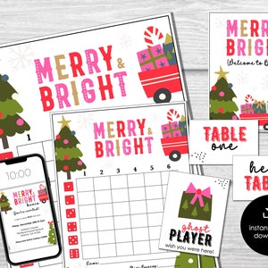 Kerst Bunco Scorebladen, Vrolijk en Helder December Bunco Spel, Kerst Bunco Uitnodiging, Bunco Party Kit, Winter Bunco, Vakantie BUNKO