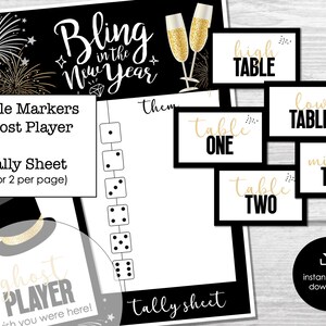 New Year's Eve Bunco Score Sheets, Bunco Score Sheets for New Year ...