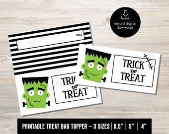 Halloween Trick or Treat Bag Topper: Spooky Candy Favor (PDF & JPEG)