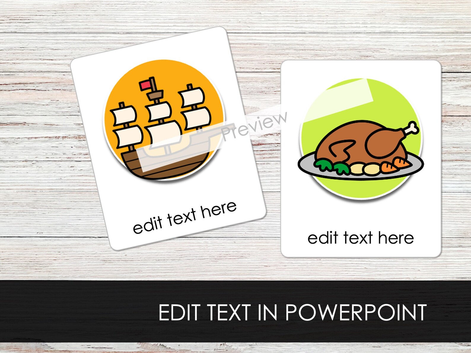 Thanksgiving Vocabulary Flashcards: Editable Text for Kids (digital ...