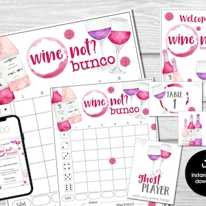 Wine Lovers Bunco Score Sheets, Funny Wine Bunco, Bunco Printable, Wine tasting Bunco Table Markers, Couples Bunco Party, Ladies Night Bunco