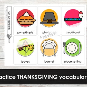 Thanksgiving Vocabulary Flashcards: Editable Text for Kids (digital ...