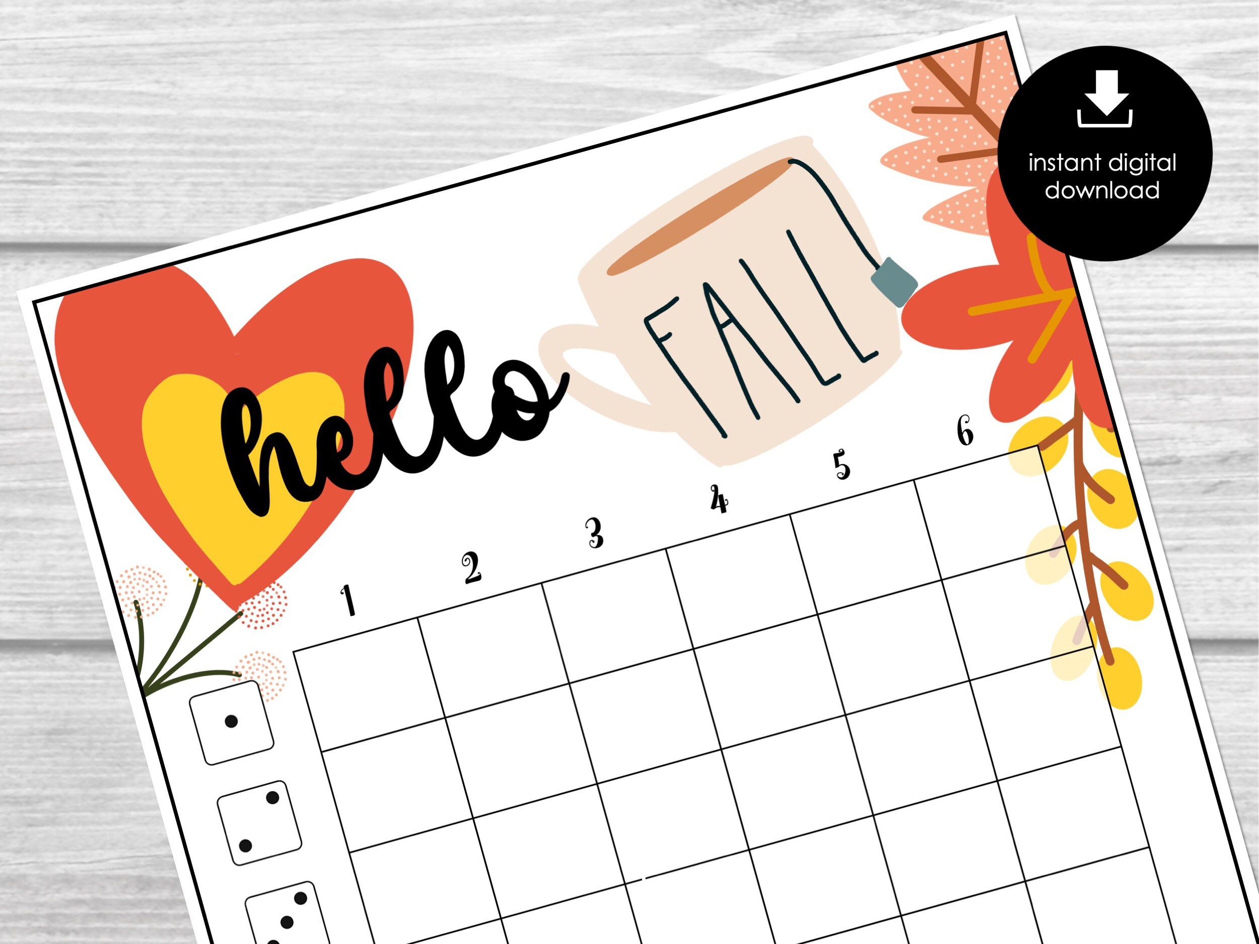 Fall Bunco Score Cards Autumn Leaves Bunco Score Sheets FALL Harvest Fall Bunco Score Cards Autumn Leaves Bunco Score Sheets FALL Harvest