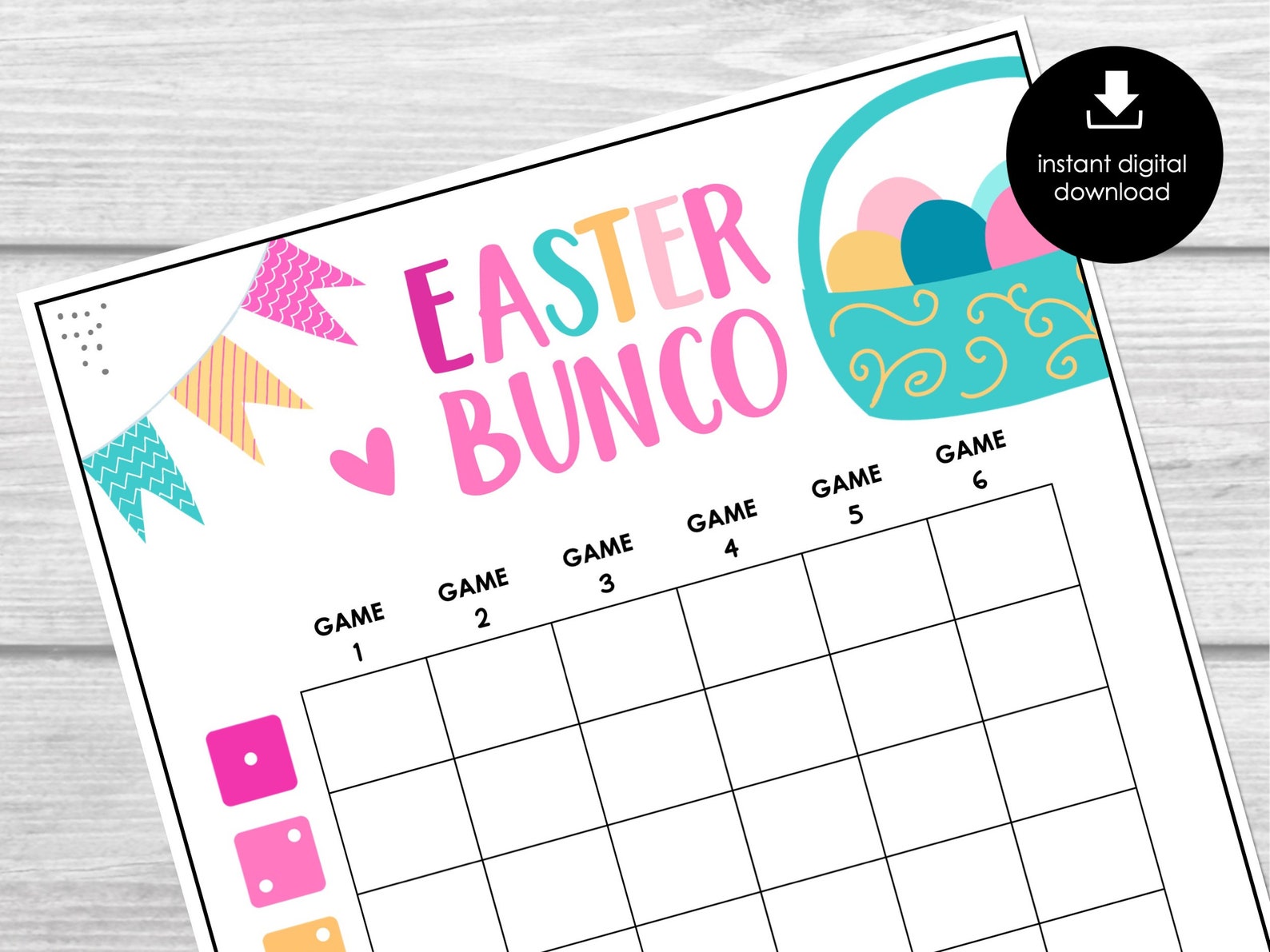 Easter Bunco Score Sheets April Bunco Bunco Night Printable - Etsy