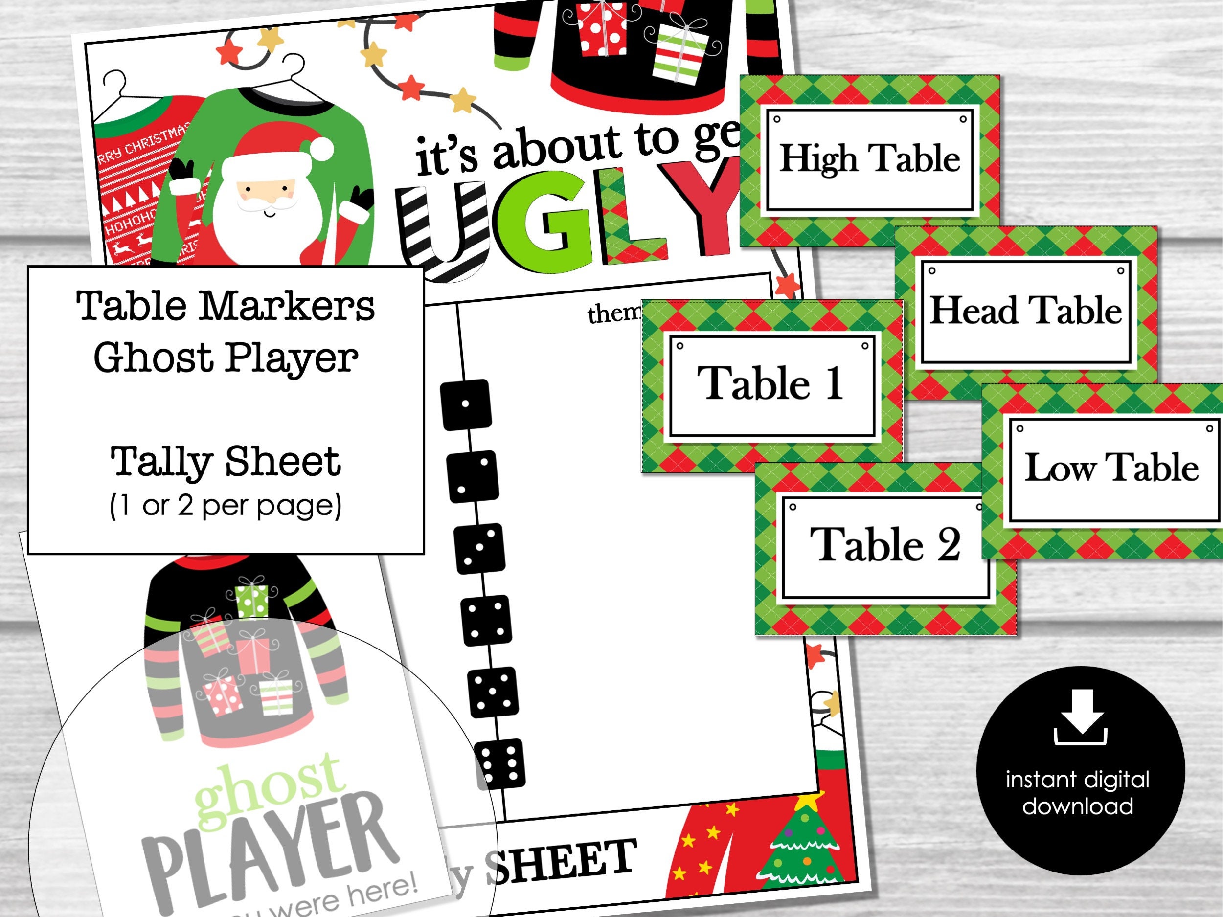 Ugly Sweater Christmas Bunco Score Sheets December Bunco Game Ugly Sweater Christmas Bunco Score Sheets December Bunco Game