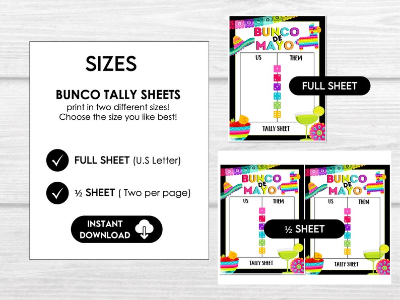 Cinco De Mayo Bunco Score Sheets, Mexican Party Bunco, Bunco Score Cards, Bunco Table Cards, Bunco de Mayo Party, May Bunco Game Printable