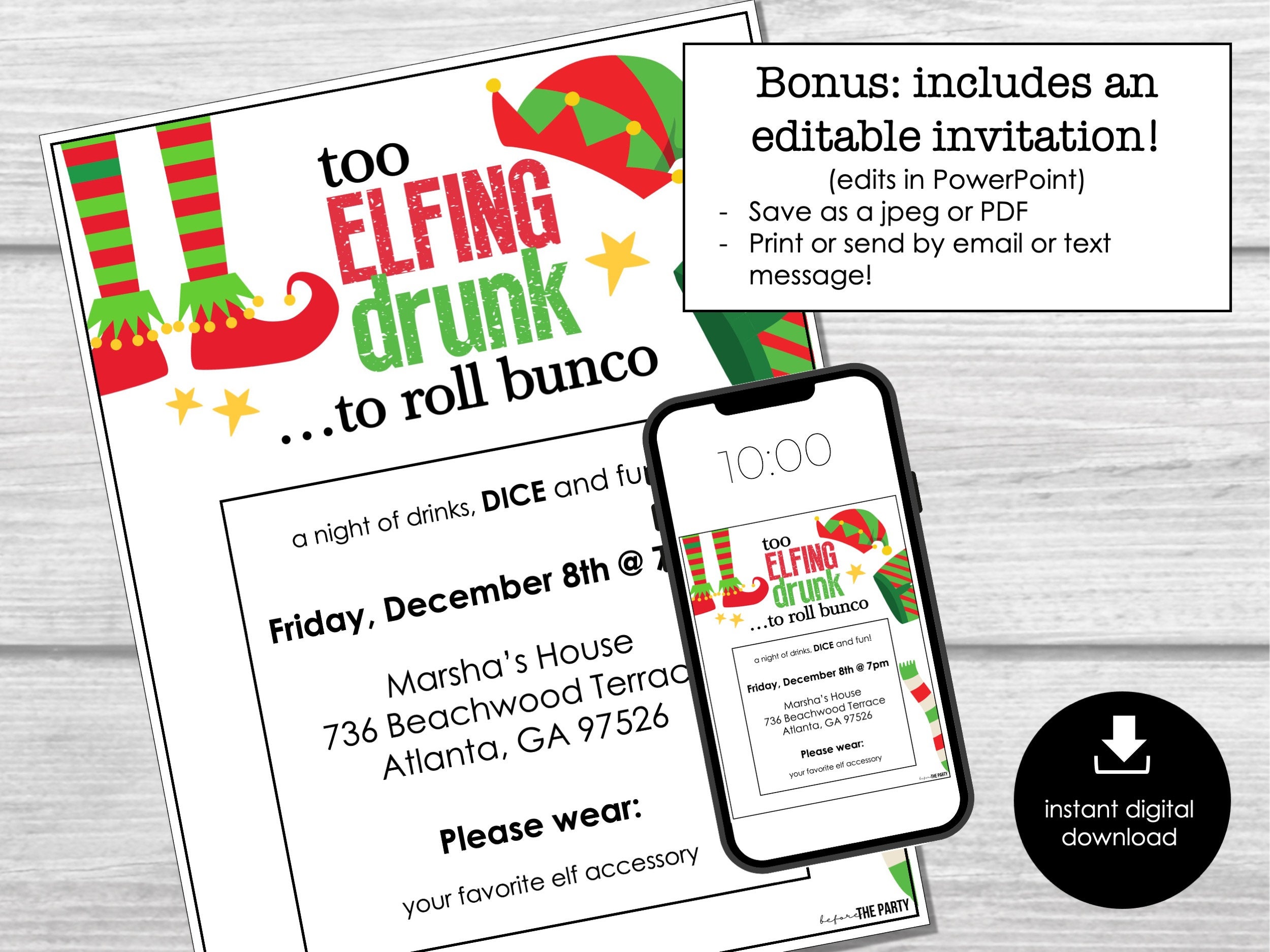 Christmas Elf Bunco Score Sheets, December Bunco Game, Christmas Bunco ...
