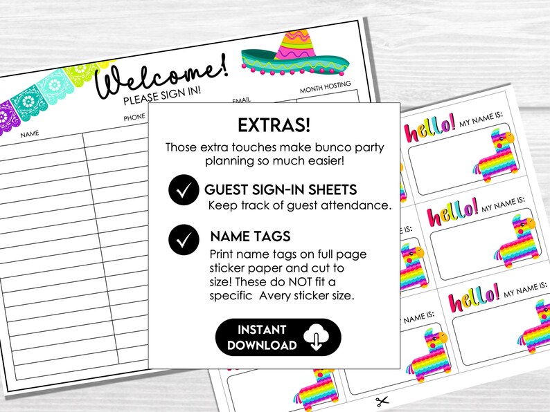Cinco De Mayo Bunco Score Sheets, Mexican Party Bunco, Bunco Score Cards, Bunco Table Cards, Bunco de Mayo Party, May Bunco Game Printable