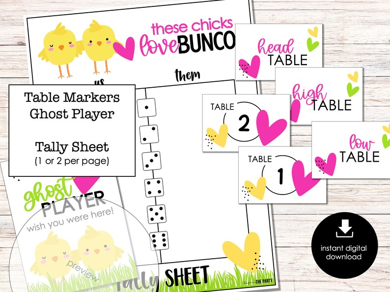 Spring Bunco Game Score Sheets April Bunco Printable Score - Etsy