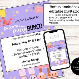 Pajama Party Bunco Score Cards Bunco Score Sheets Bunco - Etsy