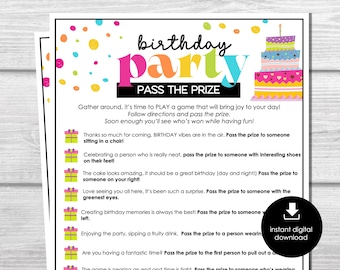 Pass the Prize Birthday Party Game: Fun Gift Exchange (Digital Download)