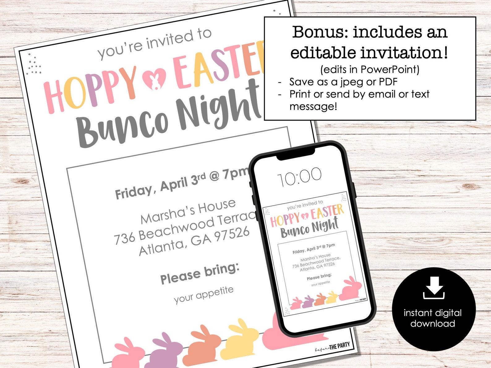 Easter Bunco Score Sheets, April Theme Bunco, Easter Bunny Bunco Night ...