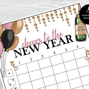 New Year's Eve Bunco Printable Score Sheets, New Year Party Bunco ...