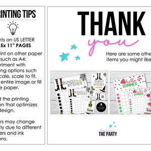 Summer Bunco Score Cards, Beach Party Bunco Invitation, July Summer Bunco Night, Bunco Game  Party Printable, August Bunco Night, BUNKO