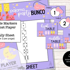 Pajama Party Bunco Score Cards Bunco Score Sheets Bunco - Etsy