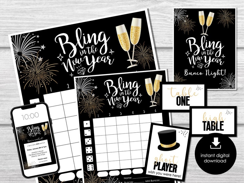 New Year's Eve Bunco Score Sheets, Bunco Score Sheets for New Year ...