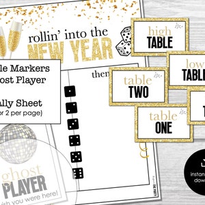 New Year's Eve Bunco Score Sheets, Bunco Score Sheets for Happy New ...