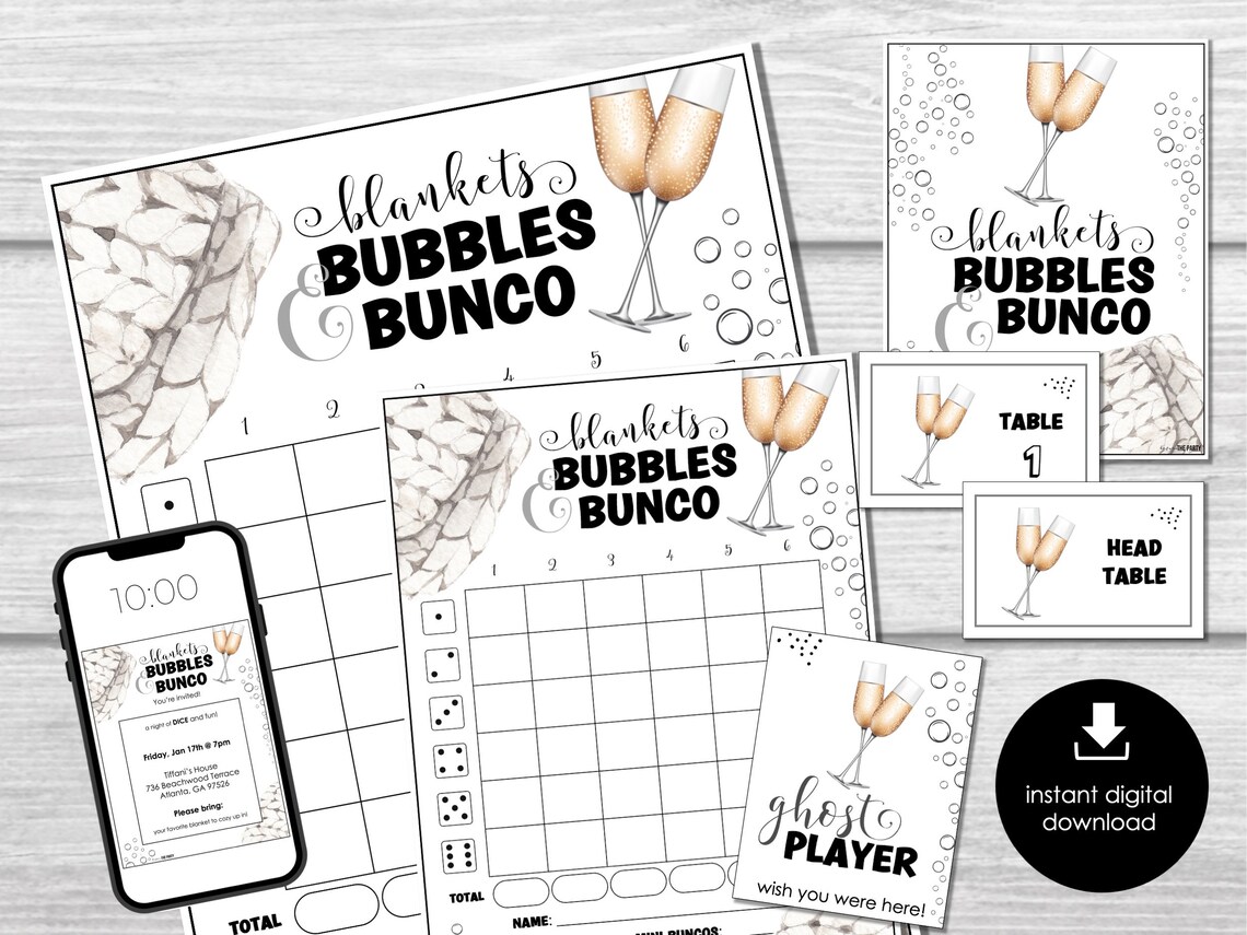 New Year's Eve Bunco Score Sheets, Bunco Score Sheets for New Year ...
