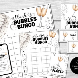 New Year&#39;s Eve Bunco Score Sheets, Bunco Score Sheets for New Year Party, Bunco Party Game, Winter Bunco Game Party Printable, Bunco Night