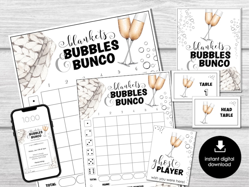 New Year's Eve Bunco Score Sheets, Bunco Score Sheets for New Year ...