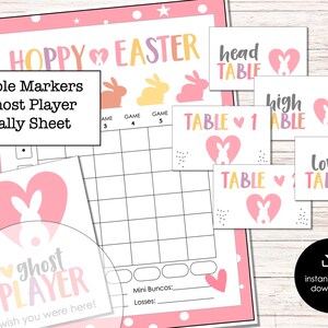 Easter Bunco Score Sheets, April Theme Bunco, Easter Bunny Bunco Night ...