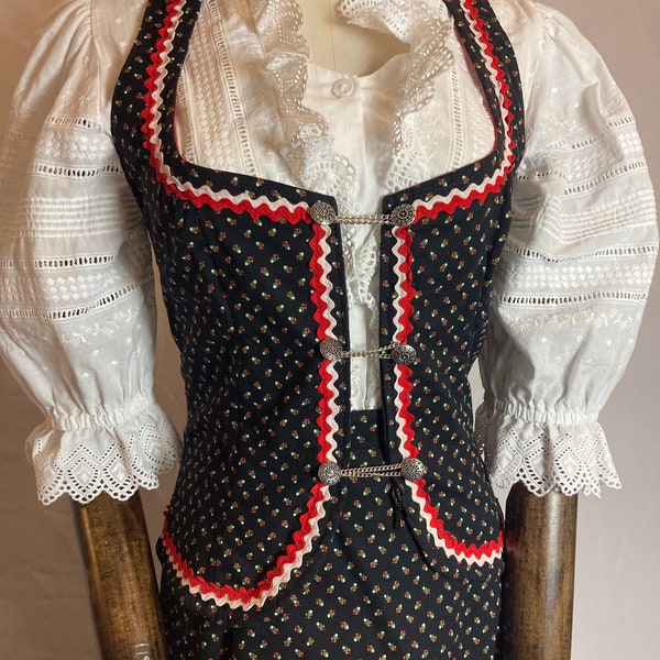 70s Tracht Cottage Core Mieder Maxijupe