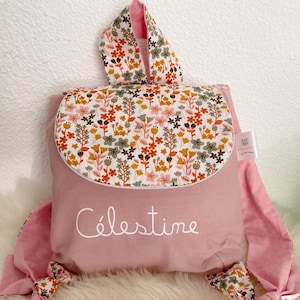Sac à dos personnalisable pour enfant, sac école et crèche avec prénom, tissu en coton Oeko Tex