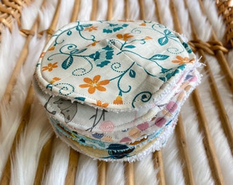 Lot de coussinets d'allaitement lavables, Coussinets d'allaitement en coton et tissu éponge