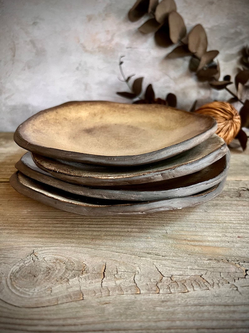 Ceramic Plate, Handmade Plate, Rustic Plate, Housewarming Plates, Handmade Ceramic Plate, Housewarming Gift, Irregular Shape Plates image 1