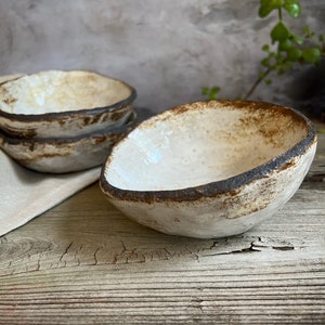 Ceramic Bowls, Handmade Bowls, Rustic Bowls, Minimalist Stoneware, Handmade Ceramic Bowls, Ceramic Soup Bowl, Tilted Bowl, Irregular Shape image 4