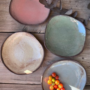 Ceramic Plates, Dessert Plates, Handmade Ceramic Plates, Pottery Plates, Rustic Plates, Rustic Pottery, Irregular Shape Plates, Plates Set