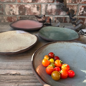 Ceramic Plates, Dessert Plates, Handmade Ceramic Plates, Pottery Plates, Rustic Plates, Rustic Pottery, Irregular Shape Plates, Plates Set image 3