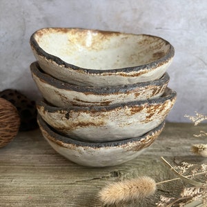 Ceramic Bowls, Handmade Bowls, Rustic Bowls, Minimalist Stoneware, Handmade Ceramic Bowls, Ceramic Soup Bowl, Tilted Bowl, Irregular Shape image 3